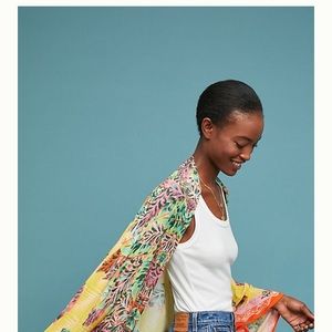 NWT Anthropologie Falling Leaves Cocoon Kimono